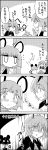 animal_ears antennae arms_up basket blush cape carrying comic commentary_request eating eyebrows_visible_through_hair greyscale highres hijiri_byakuren jitome long_hair monochrome mouse_ears mouse_tail multicolored_hair nazrin shaded_face short_hair smile tail tani_takeshi touhou translation_request two-tone_hair wriggle_nightbug yukkuri_shiteitte_ne 