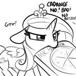  2018 dialogue equine female friendship_is_magic greyscale growling horn mammal monochrome my_little_pony offscreen_character pizza_box princess_cadance_(mlp) simple_background sketch solo tjpones white_background winged_unicorn wings 