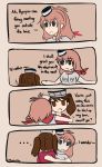  comic commentary english hair_between_eyes highres iam japanese_clothes kantai_collection long_hair multiple_girls neckerchief ponytail red_neckwear ryuujou_(kantai_collection) saratoga_(kantai_collection) seitokai_yakuindomo side_ponytail twintails visor_cap 