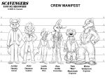 2009 alex_griffs anthro badger breasts canine cleavage clothed clothing dale_macintosh eyewear female flinters fox glasses group hair height_chart jordan_hasely lagomorph leslie_brown looking_at_viewer male mammal misha_vodanavic mouse mustelid open_shirt otter rabbit rodent scavengers squirrel vicki_dawson 