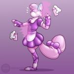  &lt;3 2017 4_fingers ambiguous_gender anthro canine clothed clothing digital_drawing_(artwork) digital_media_(artwork) disembodied_hand dress folf fox girly gloves gradient_background group hi_res hybrid mammal mana_(character) rednoodle.inc ribbons rubber shiny simple_background solo_focus tail_bow tail_ribbon toony transformation wolf 