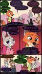  2018 anthro bonnie_hopps canine cellphone chair clothed clothing comic dialogue dipstick_ears dipstick_tail disney english_text eyewear female fox glasses gloves_(marking) green_eyes group hat holding_object holding_phone hug judy_hopps lagomorph male mammal markings multicolored_tail necktie nick_wilde overalls phone purple_eyes rabbit robertfiddler speech_bubble stu_hopps text violet_hopps_(zootopia) zootopia 