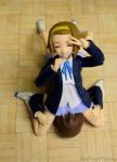  badtastetoybox brown_hair closed cunnilingus eyes face_sitting hairband hands_on_legs implied_cunnilingus k-on! manabe_nodoka minishirt oral oral_sex photo school_uniform schoolgirl tainaka_ritsu wood_floor yellow_hairband 