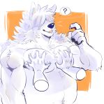 ? anthro canine male mammal muscular overweight pec_grasp solo source_request unknown_artist wolf 