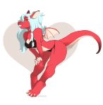  &lt;3 anthro bikini bra clothing dragon emberwood female hair looking_at_viewer simple_background smile solo swimsuit underwear wide_hips wings 