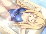  1girl amilias cameltoe eyes_closed one-piece_swimsuit photoshop sleeping wondering_repair 