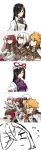  5koma absurdres comic cosplay gaijin_4koma highres konohana_suzuka kumin_(6939359) multiple_girls namesake origami_yukari satsuki_yomi shidou_maki_(toji_no_miko) simple_background toji_no_miko touhou tsubakuro_yume white_background yakumo_yukari yakumo_yukari_(cosplay) 