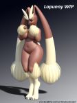  3d_(artwork) anthro big_breasts big_ears black_sclera breasts digital_media_(artwork) female fur idsaybucketsofart lagomorph lopunny mammal nintendo pok&eacute;mon pok&eacute;mon_(species) solo video_games 