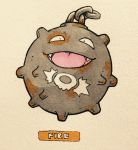 2017 alternate_color alternate_species ambiguous_gender animate_inanimate chain english_text explosives fak&eacute;mon fangs firefightdex floating front_view full-length_portrait grey_body hatching_(technique) hi_res koffing looking_at_viewer marker_(artwork) markings metallic_body mfanjul mine mixed_media navel_mine nintendo not_furry nude open_mouth open_smile pen_(artwork) pink_tongue pok&eacute;mon pok&eacute;mon_(species) portrait rust shadow simple_background smile solo text tongue toony traditional_media_(artwork) two_tone_body video_games white_background white_body white_markings 