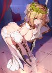  fate/extra fate/stay_night langya_beike nopan saber_bride saber_extra sword thighhighs 
