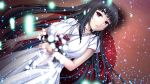  1girl black_hair bleeding blood crying exorcism grand_guignol_no_yoru on_back on_ground pendant tagme tears tinkerbell 