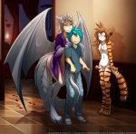  2018 angry animal_humanoid anthro barefoot bed bedroom blue_hair blush bottomless breasts brown_hair candle casual_nudity chain chest_tuft claws clothed clothing convenient_censorship digitigrade door dragon_humanoid featureless_breasts featureless_crotch feline female flora_(twokinds) fur group hair hand_on_shoulder horn human humanoid keidran lady_nora larger_female male mammal membranous_wings mostly_nude multicolored_fur navel nervous nude one_leg_up open_mouth open_robe orange_fur partially_clothed scales seductive size_difference skimpy small_breasts smaller_female smaller_male smile striped_fur stripes sweat tail_coil text tiger tom_fischbach trace_legacy tuft twokinds webcomic white_fur white_hair white_scales wings yellow_eyes 