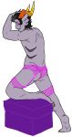  clothing conditional_dnp cronus_ampora digital_drawing_(artwork) digital_media_(artwork) garter homestuck horn lingerie ms_paint_adventures troll_(homestuck) wolftacos 