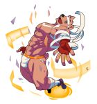  anthro bear black_nose bulge clothing footwear gloves headband jockstrap kemono legwear looking_at_viewer male mammal mojimojirou muscular muscular_male nipples sake_hachimitsu shoes simple_background smile socks solo underwear utau white_background 