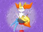  ambiguous_gender anthro braixen clothing dragonskator eyewear glasses inner_ear_fluff legwear looking_at_viewer nintendo pok&eacute;mon pok&eacute;mon_(species) solo stockings striped_legwear striped_stockings stripes video_games 