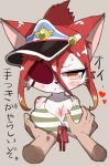  1girl artist_request cat cat_busters furry one_eye_closed red_hair short_hair solo 