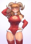  abs animal_humanoid big_breasts breasts caprine caprine_humanoid cleavage clothed clothing female huge_breasts humanoid iwbitu legwear mammal pig porcine sheep_humanoid simple_background solo_focus thigh_highs white_background 