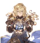  armor belt blonde_hair blue_eyes closed_mouth gift granblue_fantasy incoming_gift long_hair looking_at_viewer male_focus minaba_hideo naoise official_art smile solo transparent_background white_day 