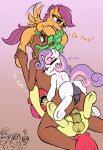  alternate_species anal apple_bloom_(mlp) cutie_mark_crusaders_(mlp) equie fan_character female friendship_is_magic futa_on_human_female human humanized intersex intersex/female mammal multiple_penetration my_little_pony oral penetration sapsan scootaloo_(mlp) sex simple_background sweetie_belle_(mlp) triple_penetration vaginal young 