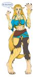  2017 abs alpha_channel anthro blonde_hair breasts breath_of_the_wild canine clothing dialogue female green_eyes hair mammal navel nintendo nipple_bulge open_mouth princess_zelda shocked solo standing the_legend_of_zelda torn_clothing transformation video_games violetrosefall were werewolf 