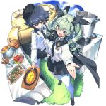  anchovy anzio_school_uniform artist_request bangs belt beret black_belt black_cape black_footwear black_hair black_hat black_neckwear black_skirt braid bread brown_eyes cape carro_veloce_cv-33 cloud cloudy_sky commentary_request day dress_shirt drill_hair emblem eyebrows_visible_through_hair food food_request full_body gesture girls_und_panzer grass green_hair grin ground_vehicle ham hand_on_hip hat holding last_period loafers long_hair long_sleeves looking_at_viewer military military_vehicle miniskirt motor_vehicle multiple_girls necktie official_art open_mouth outdoors pantyhose pasta pepperoni_(girls_und_panzer) plate pleated_skirt pot red_eyes riding_crop school_uniform shirt shoes short_hair side_braid skirt sky smile standing table tablecloth tank transparent_background tray twin_drills twintails v-shaped_eyebrows white_legwear white_shirt 