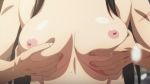  1boy 1girl animated animated_gif areolae breast_grab breasts hasegawa_chisato large_breasts nipples nude shinmai_maou_no_testament toujou_basara 