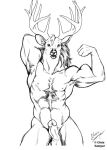  anthro cervine chris_sawyer deer erection male mammal muscular penis solo 