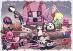  commentary_request kitchen_knife kyukkyu-kun long_hair madotsuki monoe monoko multiple_boys multiple_girls niigo pink_shirt poniko sekomumasada_sensei shirt short_hair sweater twin_braids twintails uboa yume_nikki 