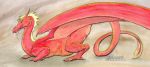  1996 claws dragon feral red_body scalie solo vandringar western_dragon wings 