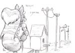  2016 anthro birdhouse clothed clothing female flinters fluffy fluffy_bloodfang fluffy_tail hair mammal obstacle_course rear_view rodent solo squirrel 
