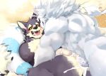  anal beach canine cum cum_in_ass cum_inside cum_on_chest dog feline garmr hands-free kumak71395 lion male male/male mammal muscular muscular_male orgasm pinned seaside snow_(tas) tokyo_afterschool_summoners towel 