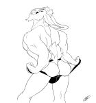  anthro buckteeth butt clothing jockstrap looking_back male mammal monochrome muscular muscular_male perineum presenting presenting_hindquarters simple_background smile solo teeth underwear white_background zepthehyerian 