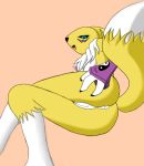  anthro anus breasts canine digimon female fur furromantic looking_at_viewer mammal nude presenting presenting_anus presenting_pussy pussy renamon solo yellow_fur 