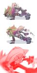  angry beverage clothed clothing coffee comic duo einnharder female furry_humor happy lady_the_hedgehog long_spikes mou.cii push_ups surprise war_the_hedgehog 