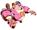  blue_eyes blush_stickers goggles goggles_on_head helmet highres kirby kirby:_planet_robobot kirby_(series) mecha naga_u open_mouth robobot_armor robot simple_background solo white_background 