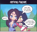  ahri animal_ears black_hair chibi comic dream-vessel english facial_mark fox_ears fox_girl kai'sa league_of_legends multiple_girls purple_hair speech_bubble whisker_markings 