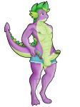  aged_up anthro balls clothing dragon erection friendship_is_magic hi_res humanoid_penis male my_little_pony penis retracted_foreskin scalie shorts solo spike_(mlp) uncut wittless-pilgrim 