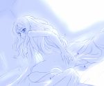  1girl artist_request ass ass_grab bed blue frenda_seivelun long_hair monochrome nude solo to_aru_majutsu_no_index 