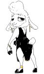  anklet anthro bedroom_eyes bracelet caprine clothed clothing dawn_bellwether disney dress ear_piercing female footwear half-closed_eyes hooves jewelry looking_at_viewer mammal nobby_(artist) piercing rear_view seductive sheep shoes smile solo zootopia 