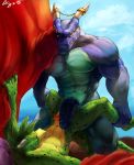  abs anthro biceps big_penis clothed clothing digbox digital_media_(artwork) digs dracory dragon duo humanoid_penis lying male male/male mammal muscular navel nude penis pillow scalie sex simple_background size_difference spread_legs spreading teeth tongue topless young 