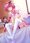  :} astolfo_(fate) bangs bed_sheet bedroom between_legs black_bow black_panties blush bow braid character_doll chinese_commentary closed_mouth comma32 commentary crop_top crop_top_overhang day dutch_angle eyebrows_visible_through_hair fate/apocrypha fate_(series) feet fujimaru_ritsuka_(male) hair_bow hand_between_legs highres indoors leaning_forward lips long_hair looking_at_viewer male_focus miniskirt neckerchief no_shoes on_bed otoko_no_ko own_hands_together panties pantyshot pantyshot_(sitting) pink_hair pink_neckwear pink_sailor_collar pink_skirt pleated_skirt pov_feet purple_eyes riyo_(lyomsnpmp)_(style) sailor_collar school_uniform serafuku shirt short_sleeves single_braid sitting sitting_on_bed skirt sleeve_cuffs smile solo stomach thighhighs toned toned_male underwear upskirt v_arms white_legwear white_shirt 