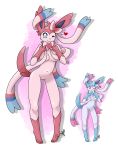  &lt;3 anthro anthrofied areola bow_tie breasts canine cute eeveelution female fur gaias-pitch-black-reborn-crow hair_bow hair_ribbon hi_res looking_at_viewer mammal nintendo one_eye_closed pink_fur pok&eacute;mon pok&eacute;mon_(species) pok&eacute;morph ribbons smile solo sylveon video_games white_fur wink 