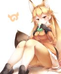  animal_ears ezo_red_fox kanzakietc kemono_friends kitsune pantsu pantyhose tail 