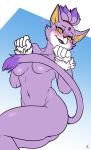  &lt;3 2018 amber_eyes anthro arnachy blaze_the_cat breasts cat convenient_censorship digital_media_(artwork) feline female hair hi_res looking_at_viewer mammal navel nude open_mouth purple_hair solo sonic_(series) 