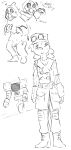  2017 anthro arm_warmers armwear boots cervine clothed clothing deer eyewear fallout female footwear fully_clothed gas_mask goggles jay_dweller mammal mask ponytail sketch spinater toony video_games young 