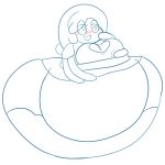  &lt;3 &lt;3_eyes belly big_belly big_breasts blush breasts clothed clothing cute dress female ghost hair hand_on_breast huge_breasts hyper hyper_belly inflation not_furry quasi quasi-ghost simple_background smile solo spirit sweer-tomato tentacles white_background 