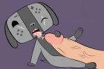  2018 ambiguous_gender animate_inanimate canine cum cum_on_face digital_media_(artwork) dog erection humanoid_penis male male/ambiguous mammal nintendo nintendo_switch open_mouth penis simple_background smile solo switch_dog tongue tongue_out vein veiny_penis video_games zoidbergmite 