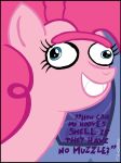  blue_eyes colored derp_eyes equine female friendship_is_magic fur hair horse humor mammal mane my_little_pony pink_fur pink_hair pinkie_pie_(mlp) pony skianous smile text 