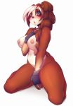  2018 alternate_version_at_source anthro bear blush breasts digital_media_(artwork) female fur hair hi_res inverted_nipples looking_at_viewer mammal nipples nude open_mouth panda simple_background sitting solo suelix tongue 