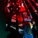  2018 clothing coat detailed_background digital_drawing_(artwork) digital_media_(artwork) duo forest fur greninja lonelycharart lucario moon night nintendo outside pok&eacute;mon pok&eacute;mon_(species) sky standing tongue tongue_out tree video_games 